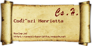 Császi Henrietta névjegykártya