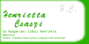 henrietta csaszi business card