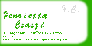 henrietta csaszi business card